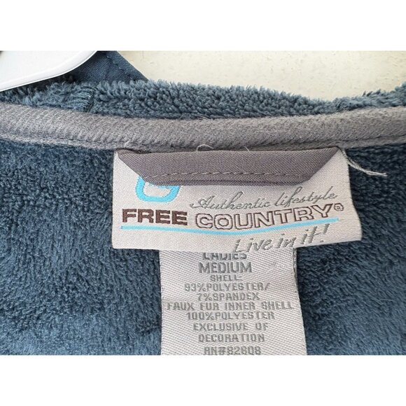 Free Country Softshell Jacket Women's M Full Zip Fleece Lined Marine Blue Coat - Picture 6 of 7